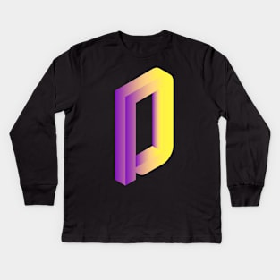 LetterArt Letter D Kids Long Sleeve T-Shirt